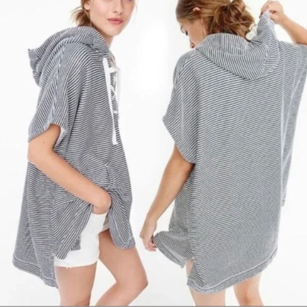 J. Crew Oversized Terry Cloth Hooded Beach Swim Cover up Poncho